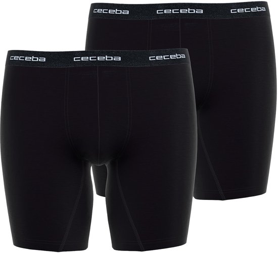 CECEBA New Classics - 2-pack Heren cyclist boxer - extra lange pijpen - Zwart