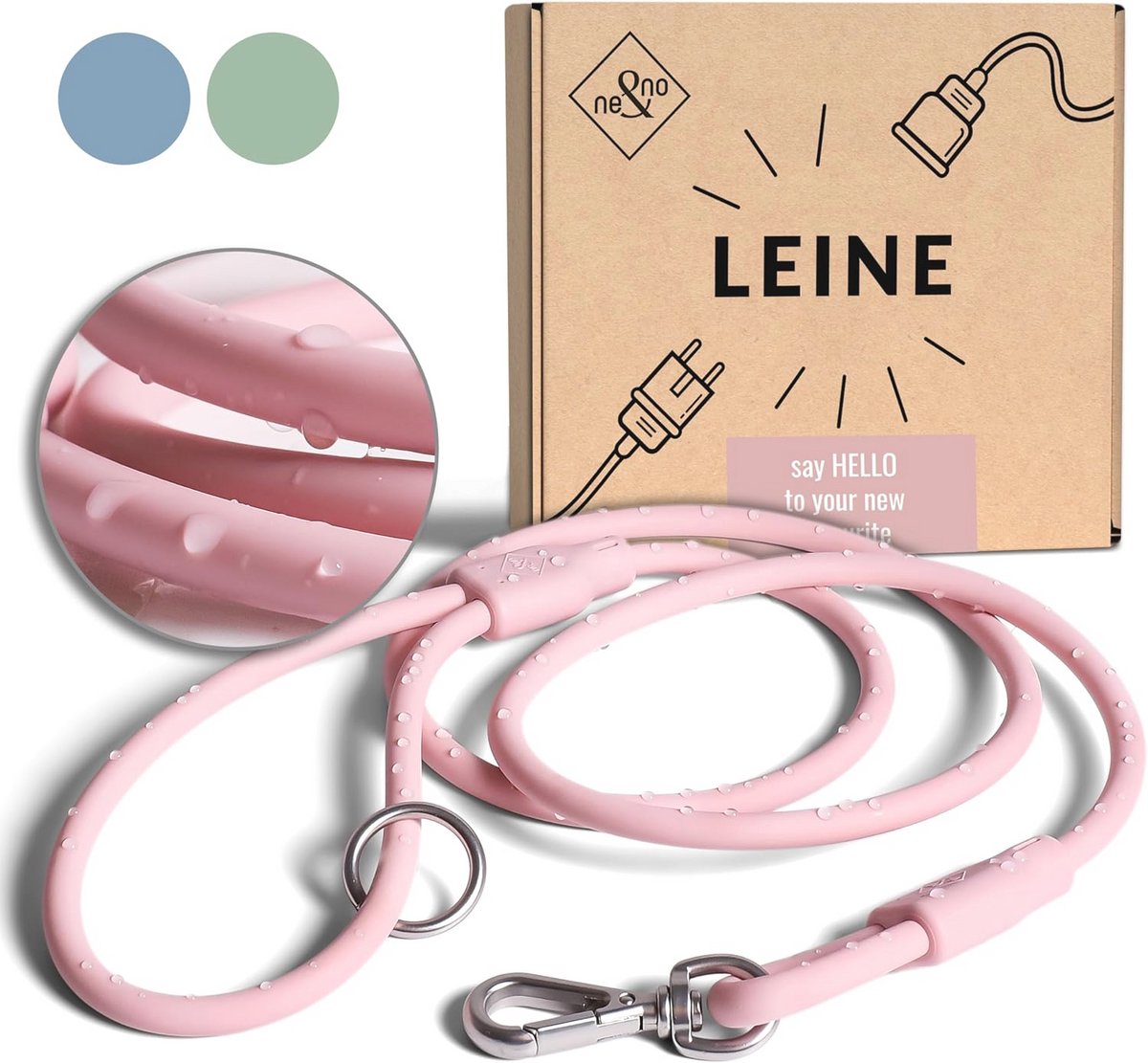 Hondenriem 1,5 m - Vuil- en Waterdicht, Roze, Ideaal voor Iedere Wandeling