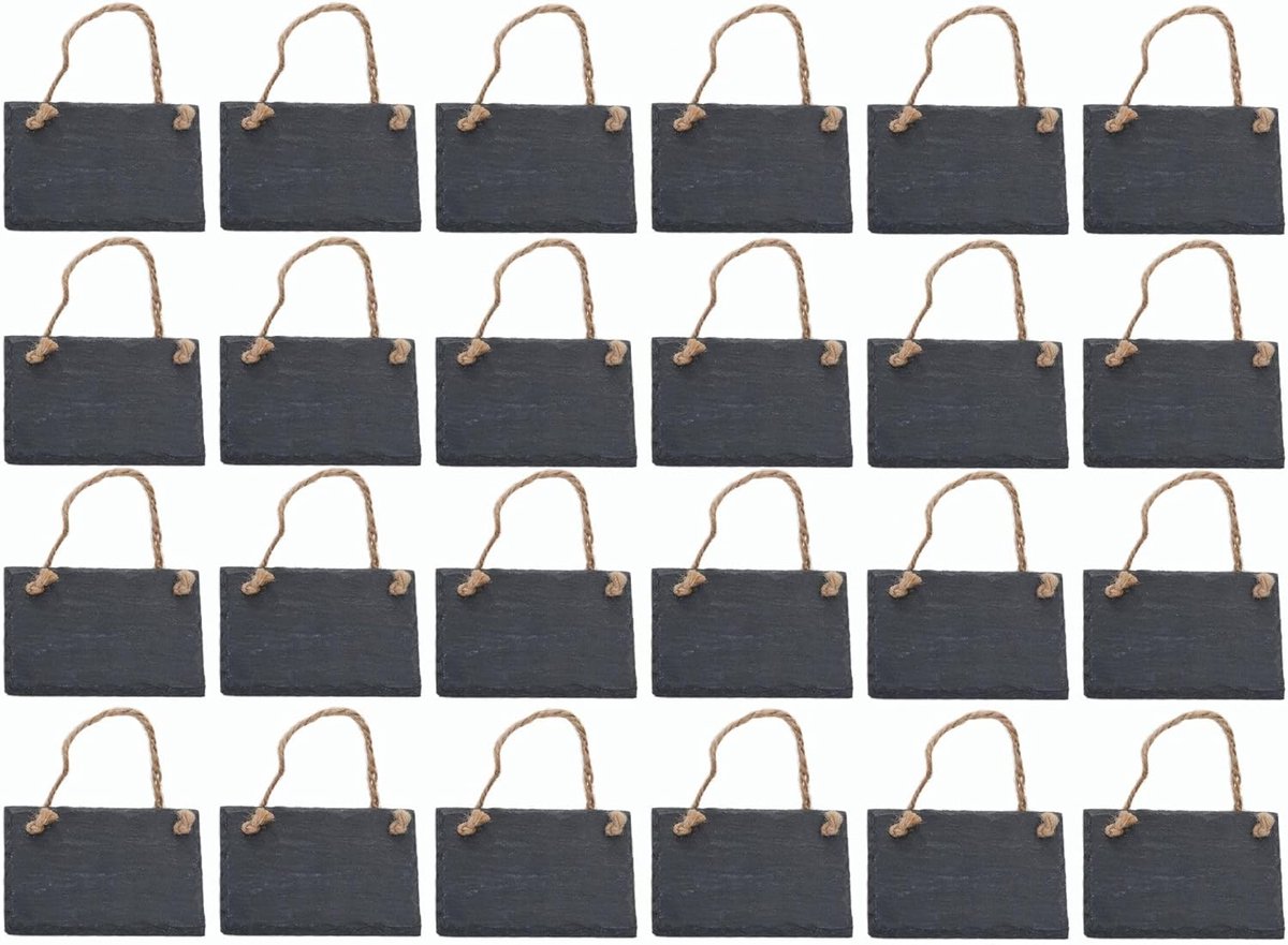 Leisteen bord om op te hangen met jute lint memobord krijtbord wanddecoratie (24,8 cm bord)