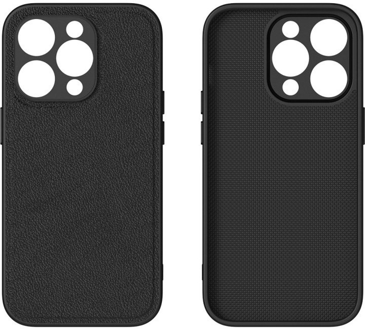 NOVANL Strak PU-leer Compatibel met iPhone 14 Pro - Zwart