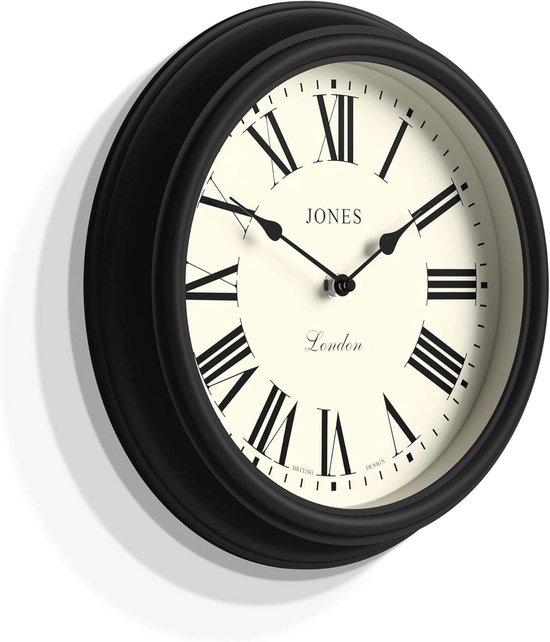 Jones Clocks® Supper Club wandklok | Grote klassieke ronde klok | 40 cm | Groen | Gemakkelijk te lezen cijfers | Traditioneel ontwerp, ideaal voor keuken of woonkamer