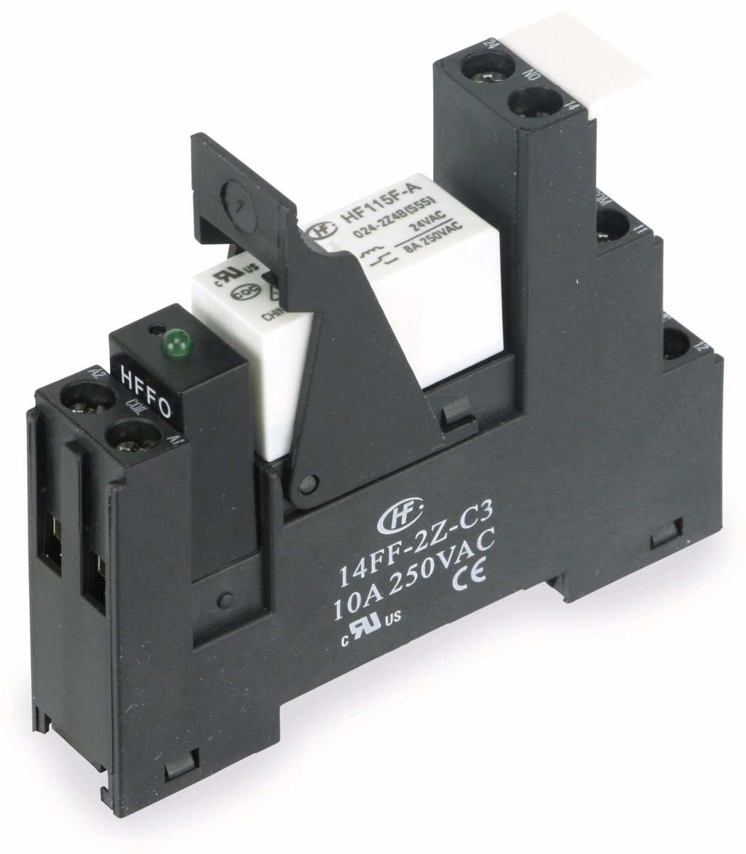 HONGFA relaismodule 14FF-2Z-C3-1 & HF115F/012-2ZS4B, 12 V-