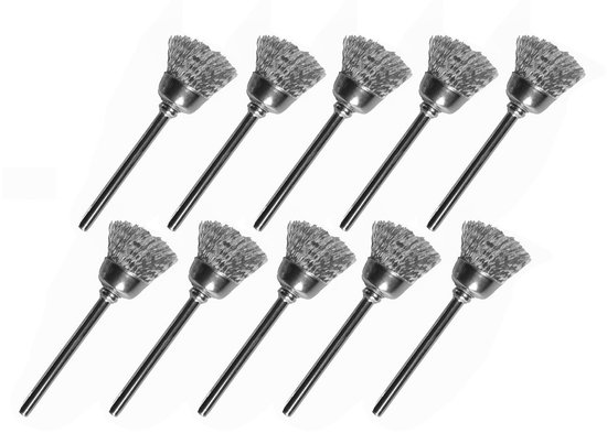 Set de 10 mini brosses en acier, forme parapluie