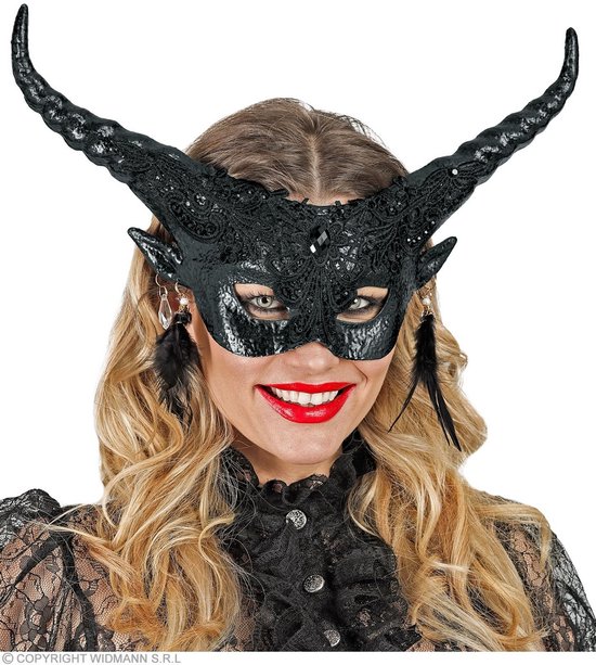 Oogmasker Voodoo Duivel Met Hoorns
