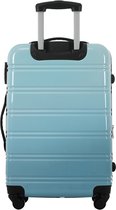 Bol.com Harde koffer L（24“） 4 wielen ABS-materiaal met cijferslot 41.5x27.5x59 cm blauw aanbieding