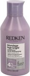 Flacon violet de 300 ml de Redken Blondage High Bright Conditioner, avec 4% de complexe éclaircissant C+.