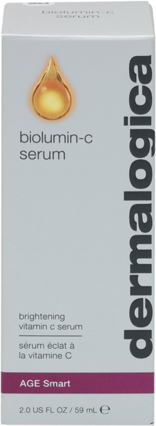 Dermalogica AGE Smart Biolumin-C serum doosje met paarse band.