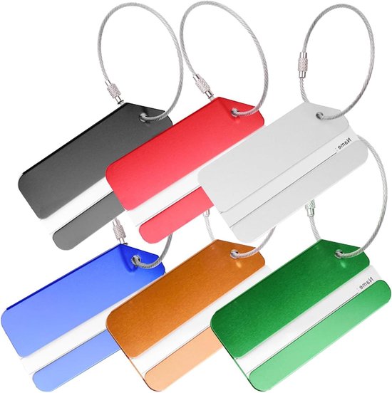 10 Stuks Aluminium Kofferhangers - Kleurrijke Bagagelabels Met Adreskaart - Waterdicht
