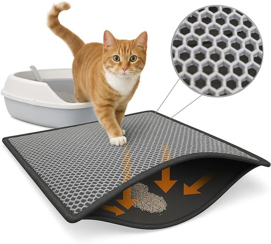 Kattenbakmat, kattenbakmat, dubbellaagse kattenbakmat, waterdicht, niet giftig, EVA (S