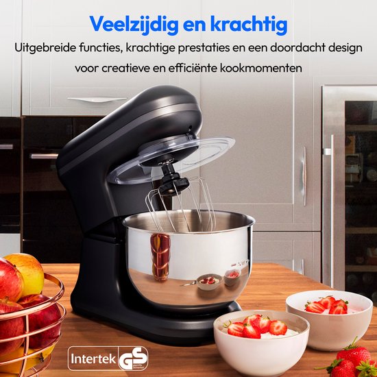 MEDION keukenmachine (1.200 watt, 8 standen, mengen kneden roeren, digitaal display, 5 liter roestvrijstalen kom, ijskom voor het bereiden van ijs, MD18420) zwart van Medion — afbeelding 5