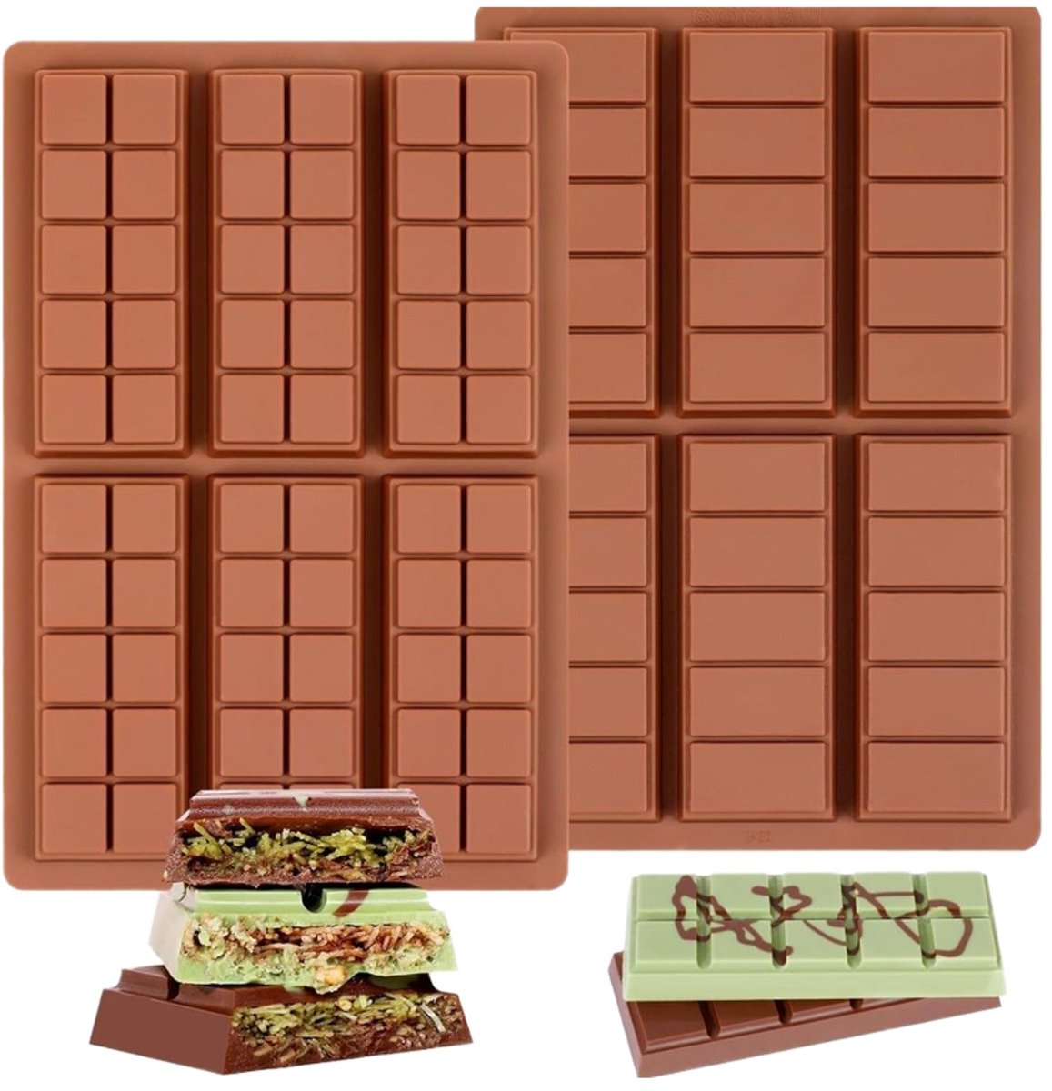 Bangosa - Chocolade vorm - Chocoladereep mal - Siliconen bakvorm - Chocolade mallen siliconen