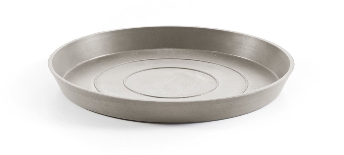 Ecopots Saucer Round - Taupe - Ø21 x H2,5 cm - Ronde taupe onderschotel met waterreservoir