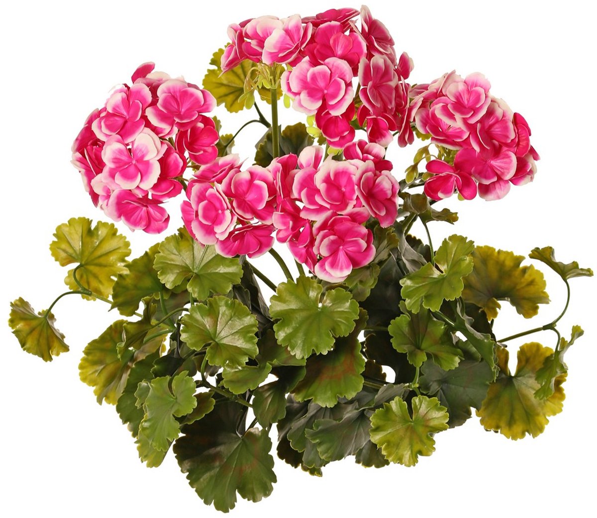 Topart Kunstbloemen boeketje - Franse geranium - roze - UV bestendig - D30 cm x H39 cm