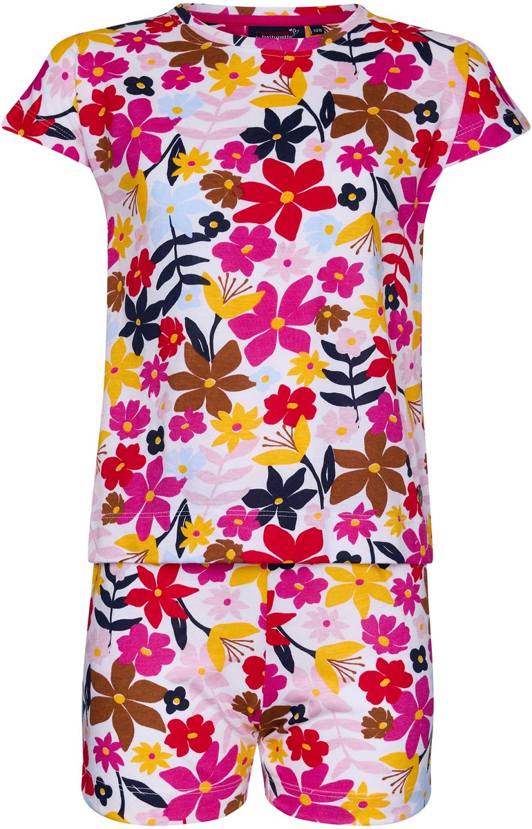 Rebelle Shortama Full Bloom - Wit/Multi - Bio Katoen