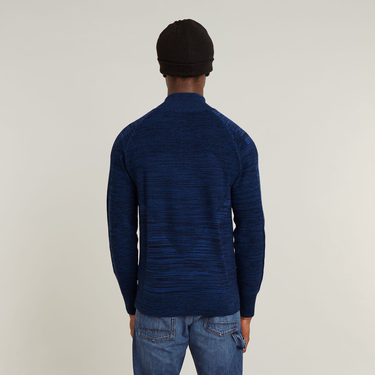 G-Star 3D biker zip through knit Heren Truien Blauw