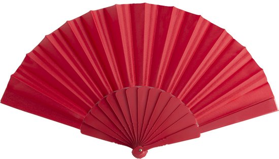 Foto: Spaanse handwaaier rood blauw 23 x 43 cm verkoeling waaiers voor zomerse themperatuur