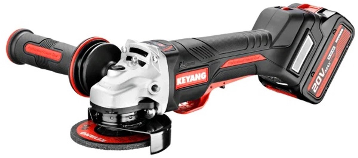 Keyang DG20BLH-125SV accu haakse slijper 125 mm. met variabel toerental 18V set (2x 5.0Ah accu) in koffer