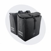 Voltano Dubbele Rolltop Fietstas Volledig Voorgevormd - 50 Liter - Zwart - 100% Waterdicht - Fietstassen Electrische Fietsen