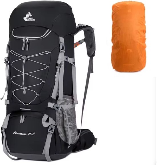 CarryQuest® - 75L - Backpacks - Backpack - Camping Backpack - Wandelrugzak - Rugzak - Outdoor - Klimmen - Wandelen - Trekking - Zwart - Nylon - Waterdicht - Grote Capaciteit -...