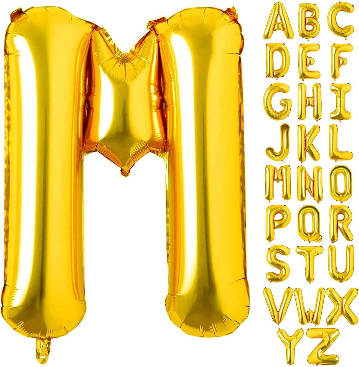 Gouden Folieballon Letter M - 40 cm - Decoratie voor Verjaardag, Bruiloft en Babyshower