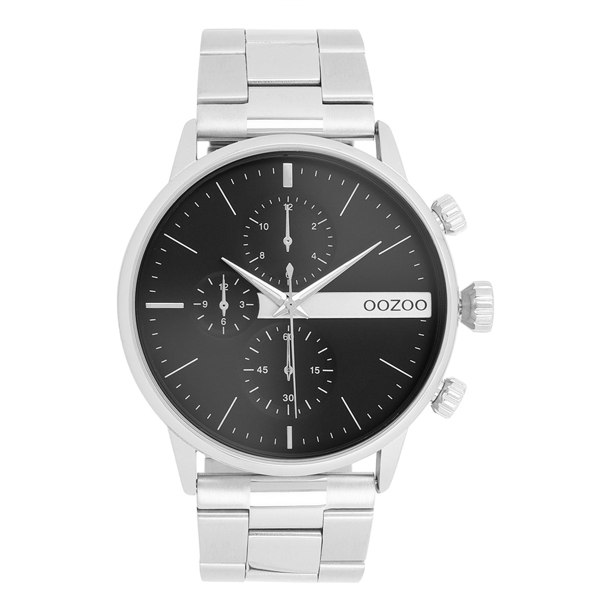 OOZOO Timepieces - Zilverkleurige horloge met roestvrijstalen armband roestvrijstalen armband - C11511