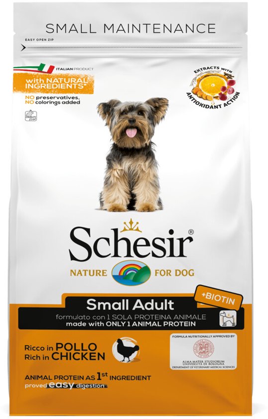 Schesir Hondenvoer Dry Small Kip - 8 x 800 gr - Voordeelverpakking