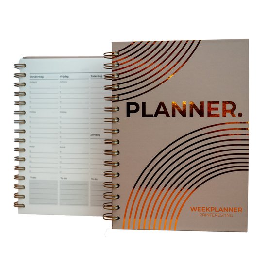 UNIVERSELE WEEKPLANNER - 2025 - Beige Regenboog - A5 - Jaaroverzicht - To do lijst - Notities - Verjaardagen