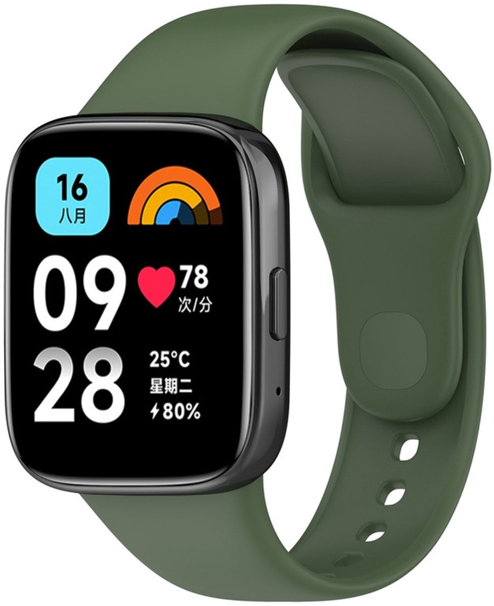 Siliconen bandje - geschikt voor Xiaomi Redmi Watch 3 Lite / Watch 3 Active - legergroen