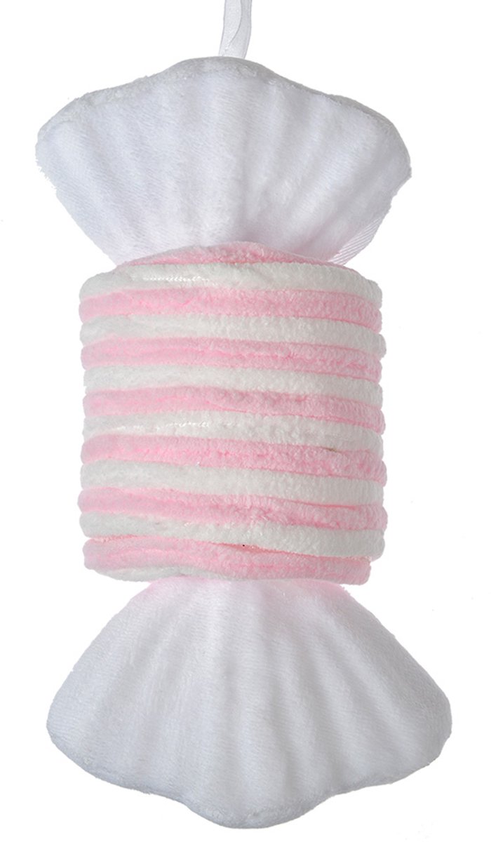 Clayre & Eef Kersthanger 11x8x20 cm Roze Wit Synthetisch