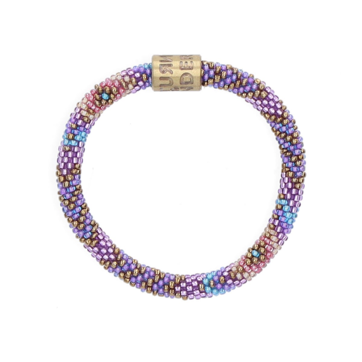Return to Sender Armband roll on - Ø 7 cm - Paars Blauw - Glazen kralen