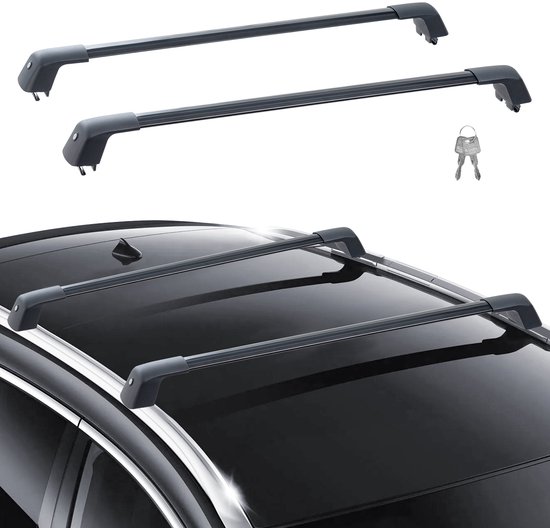 Barre transversale de toit universelle, aluminium 135,8 cm, charge 90 kg, réglable, silencieuse, antivol, pour SUV, berlines et fourgonnettes