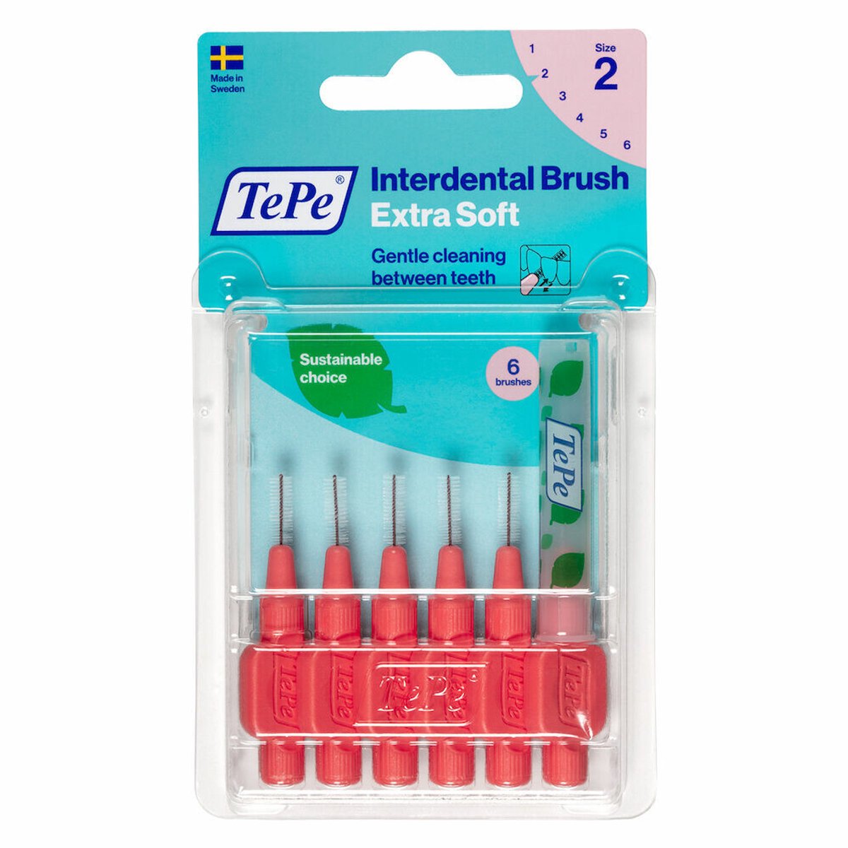 TePe Ragers Extra Zacht 0,5 mm Lichtrood - 3 x 6 stuks - Voordeelverpakking