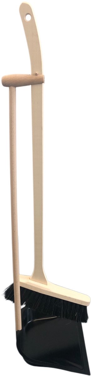 Dutchlander - Bezem en Blik Set – 25 x 90,5 cm – Hout & Staal – Naturel – Mariasetje