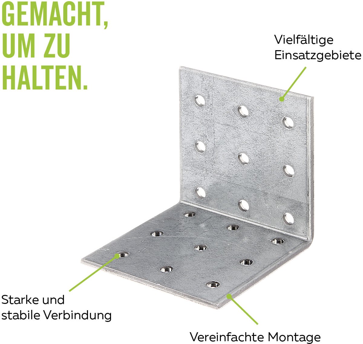 Alberts 820312 Geperforeerde plaathoek | sendzimir verzinkt | 100 x 100 x 100 mm | Set van 25