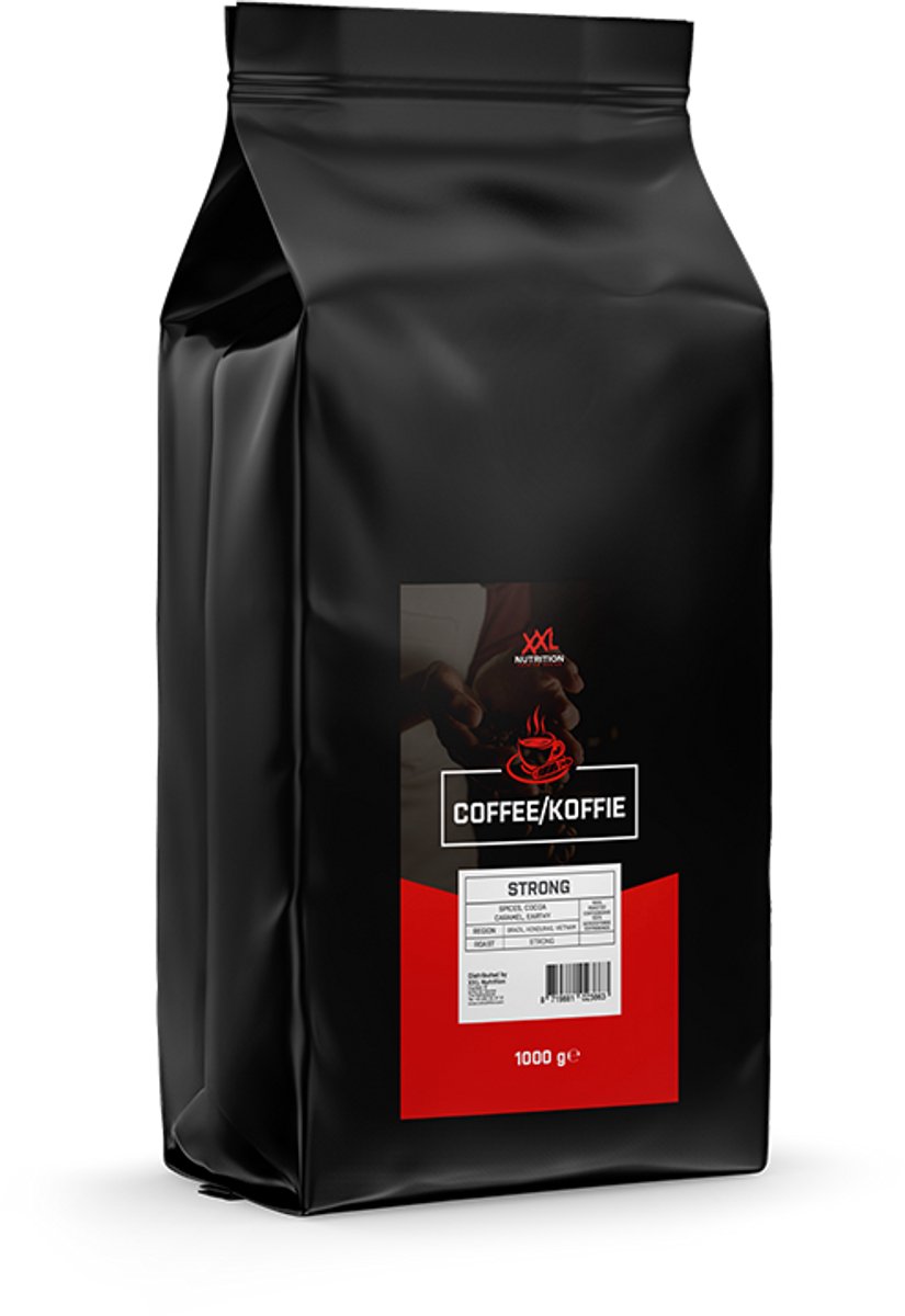 Goedkoopste XXL Nutrition - Coffee Koffiebonen Strong - Heerlijke Koffieblend met Caffeďne - 1 Zak Koffie Bonen ŕ 1000 Gram