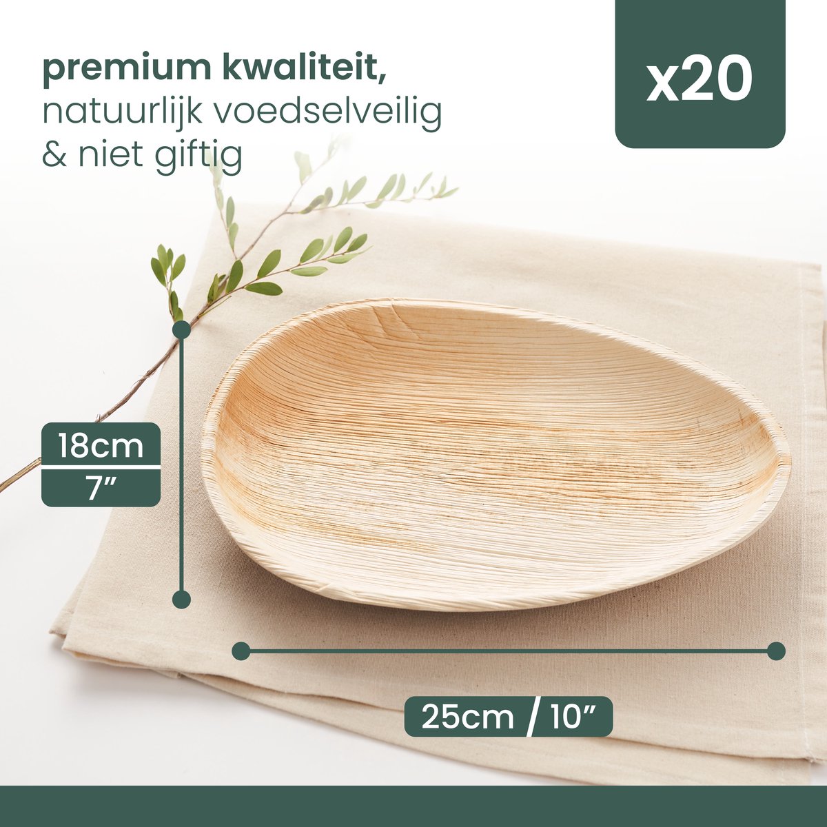24 Assiettes En Feuille De Palmier Jetables 12 Grandes Assiettes Carrées Et 12 Petites Assiettes