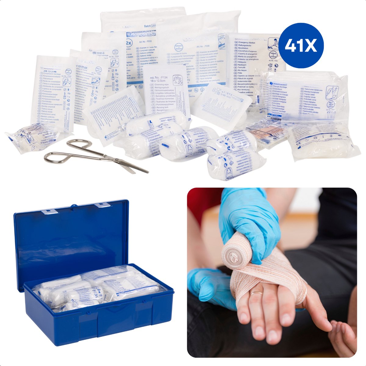 Cheqo® EHBO Kit Auto - 41-delig - DIN 13164 - Compacte Eerste Hulp Set