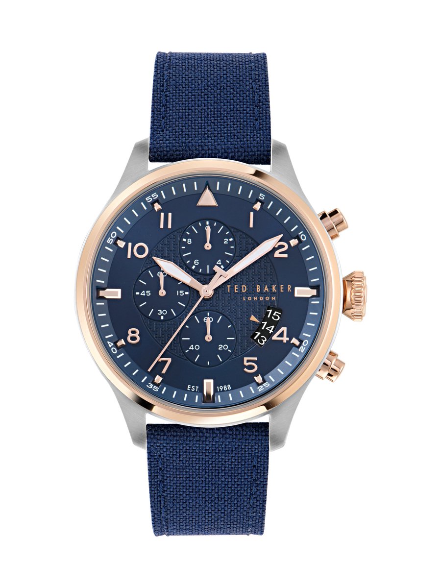 Ted Baker Fulmaar Kwarts Analoog Horloge Blauw Case: 100% Stainless Steel | Armband: 100% Leather 44 BKPFMF401W0, BKPFMF404W0