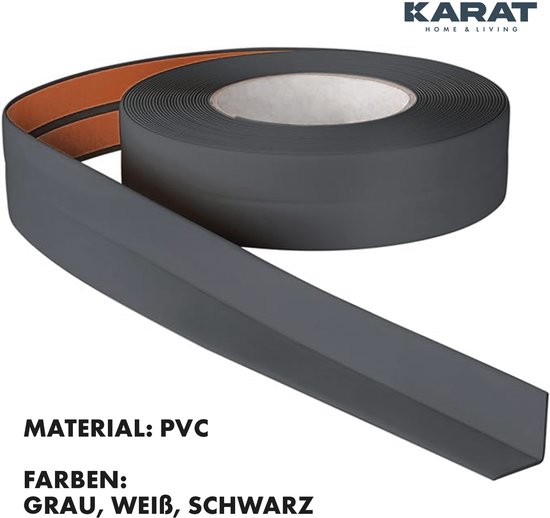 HOLZBRINK zelfklevende zachte plint, zwart PVC lamel 70x20mm, 5 m