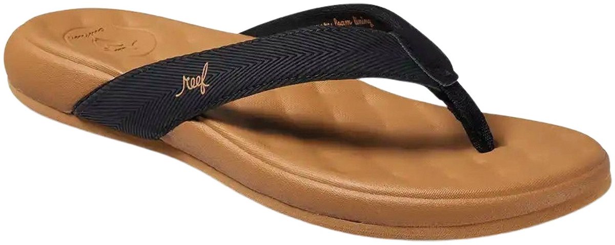 Reef CUSHION HARMONY BLACK/TAN Dames Slippers - black/tan