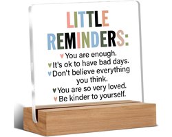 Inspirational motivational gifts employee appreciation gifts small reminder you clear enough desk decoration sign acrylic sign with wooden stand suitable for office desk table stand
