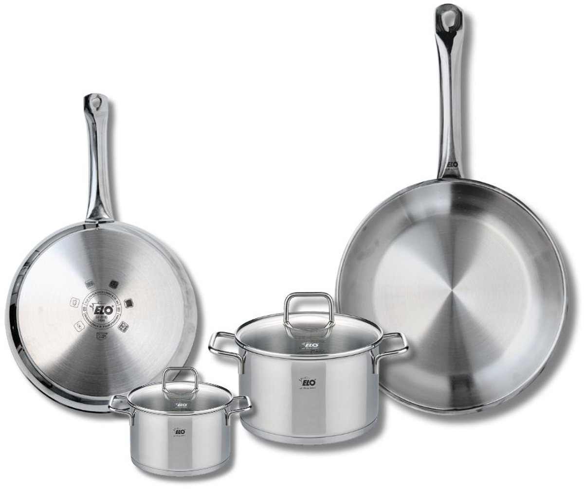 Set van 2 Bakpannen 24 en 28 cm en 2 Kookpotten 12 en 16 cm Elo Profi Citrin