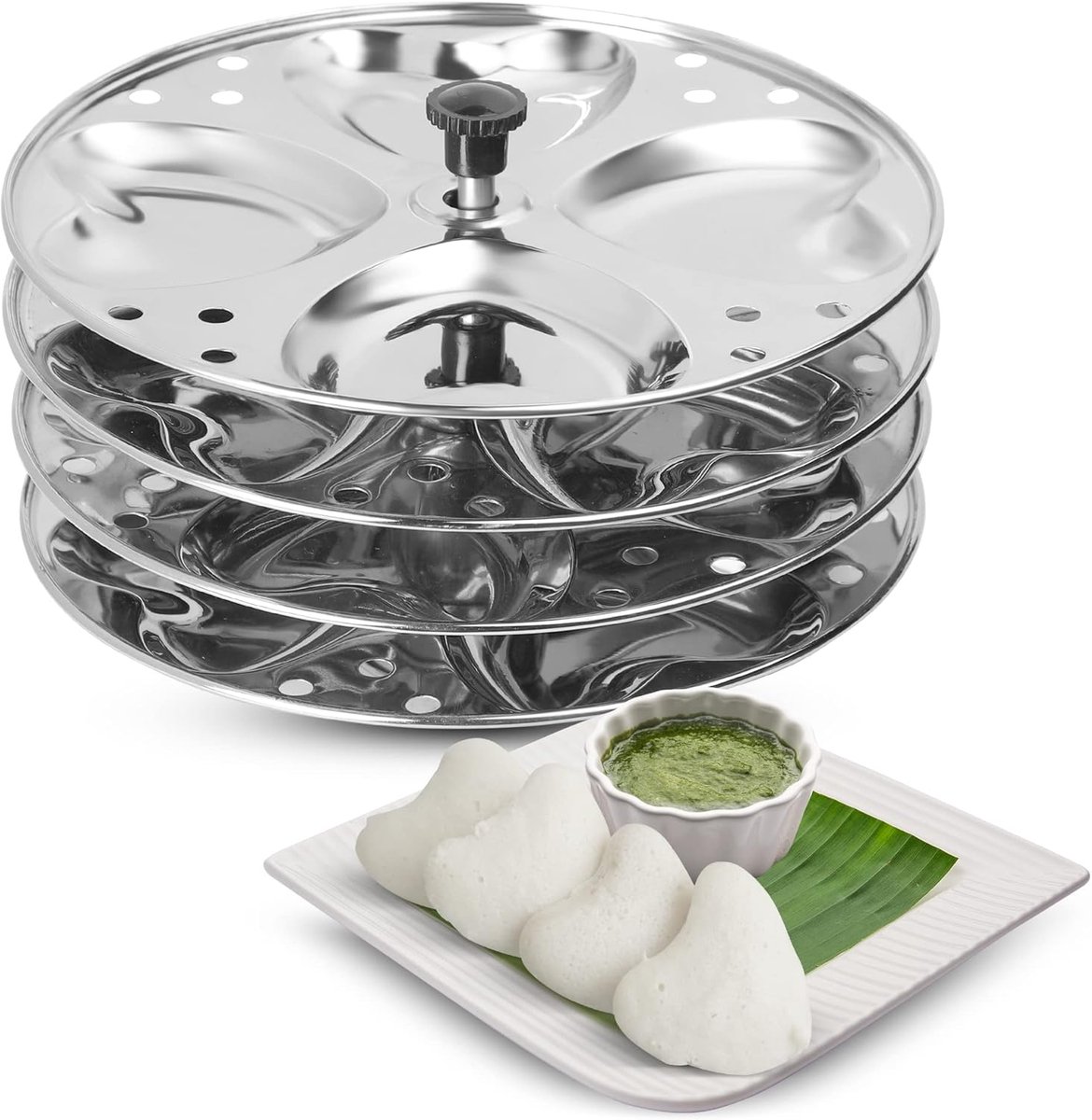 Roestvrijstalen Idli Standaard voor 16 Idlis - Ideaal voor Zuid-Indiase Gerechten