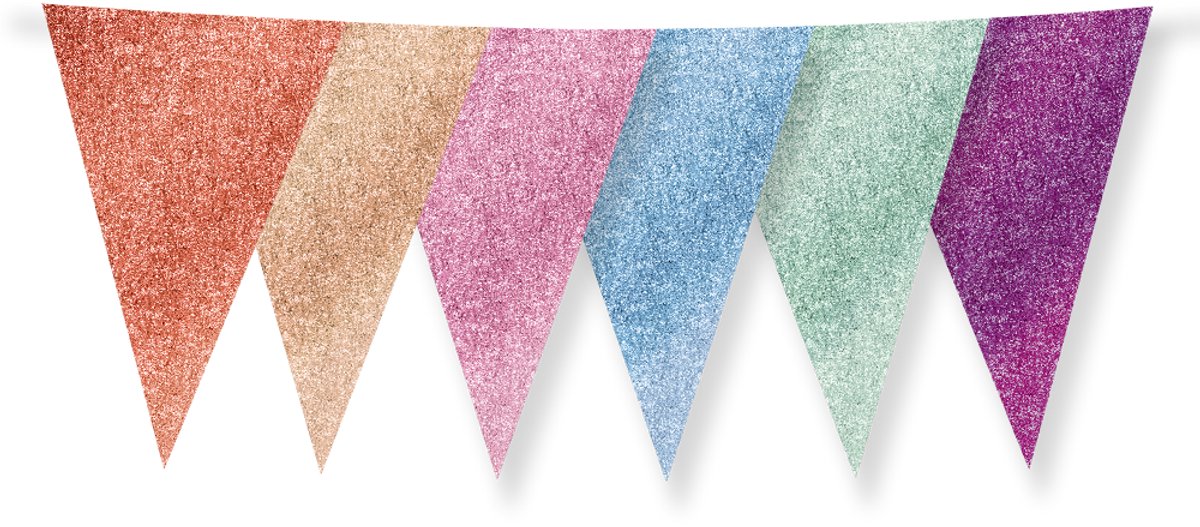 Glitter flags 20 x 30cm - Multi colour