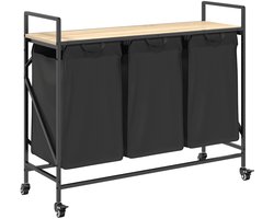 vidaXL - Wasmand - 3 - vakken - met - planken - sonoma - eikenkleurig