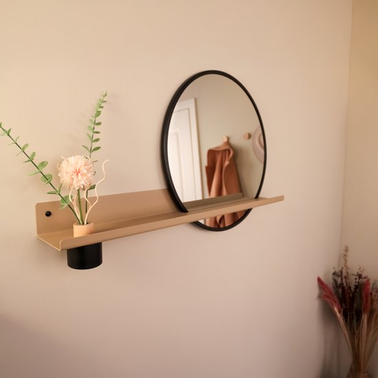 Par Bresi - Étagère murale Dimaro Beige avec miroir et diffuseur