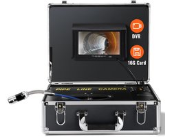 Rioolcamera, 50 M Kabel, Buisinspectiecamera met 7-Inch Scherm, Waterdicht Ip68, Dvr-Functie, 12 Verstelbare Led's, 16 Gb Sd-Kaart voor Riool-, Afvoer- en Loodgieterswerk