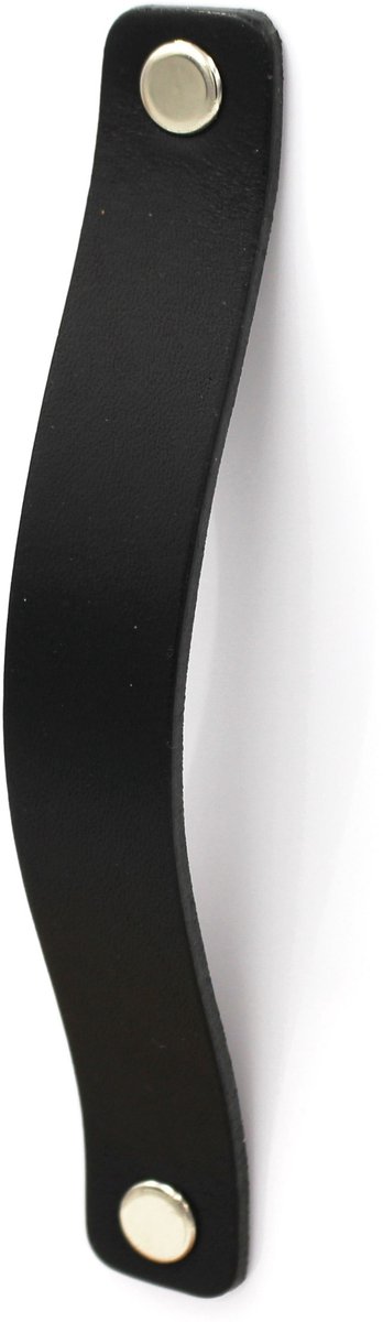 Black Tree 128K20 – Leren Meubelgreep – 128 mm Hartafstand – Zwart – Handgemaakt – Plantaardig Gelooid