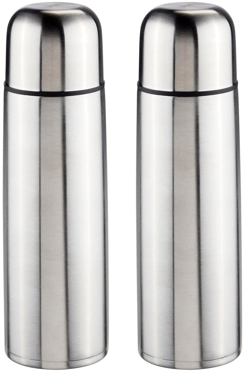 HI Thermosfles - 2x - 0,5 liter - 25 cm - RVS - isoleerkan - thermoskan - koffiekan/theekan - voor warme / koude dranken