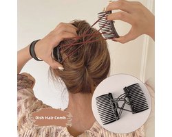 Vintage Creatieve Magische Haarkam 2pcs - Universele Maat - Elastische Haarclip voor Vrouwen - Modieuze Haaraccessoires - Veelzijdige Haardisc Clip - Unieke Hoofdbedekking - Stijlvolle Haarverzorging